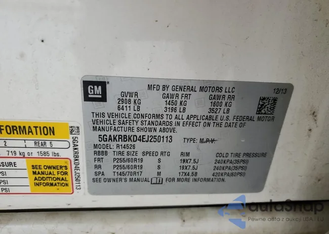 5GAKRBKD4EJ250113: 56873454