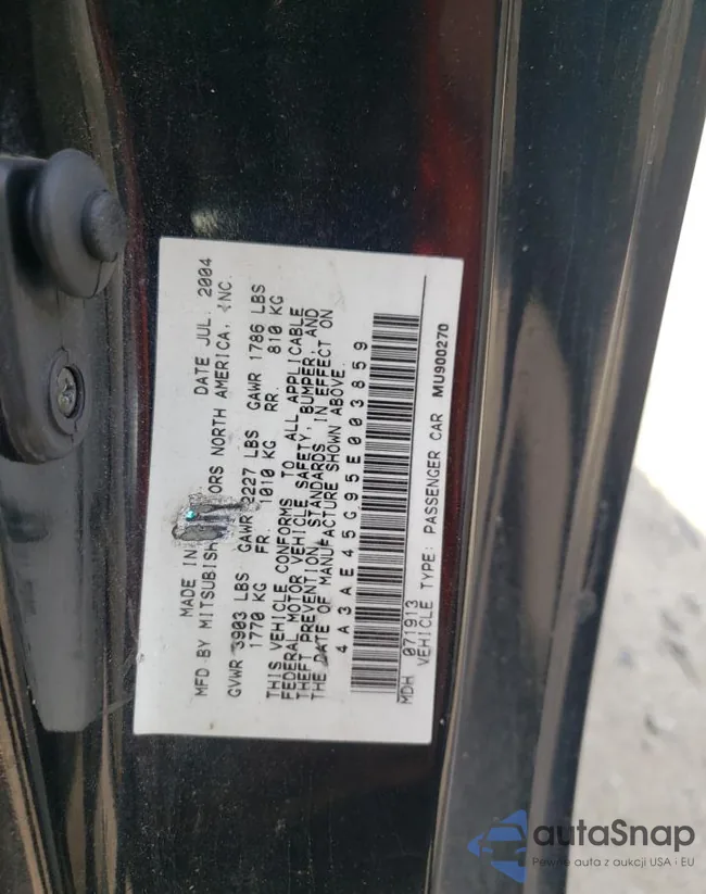 4A3AE45G95E003859: 52365744