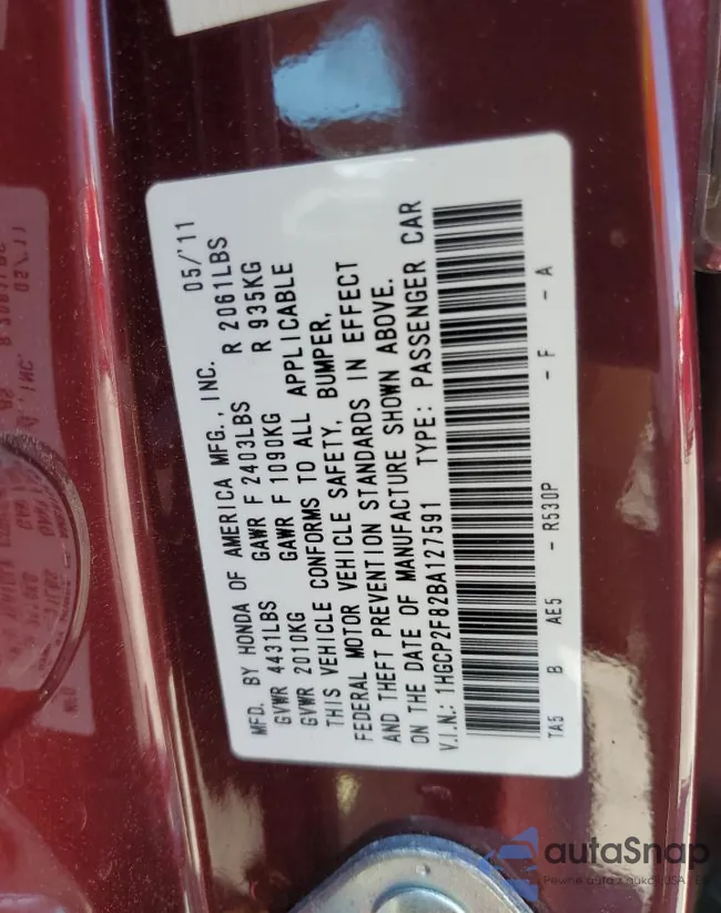 1HGCP2F82BA127591: 55805624