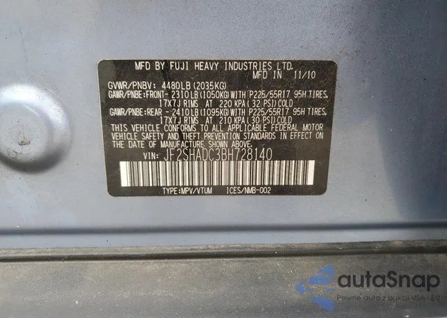 JF2SHADC3BH728140: 55074214