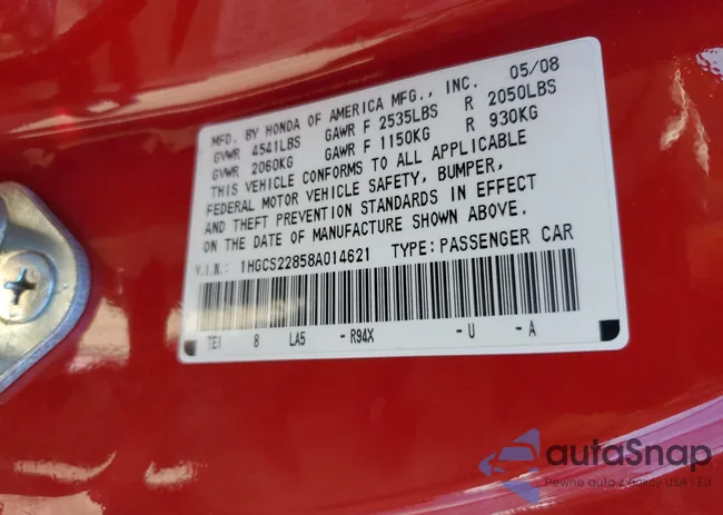 1HGCS22858A014621: 56661624