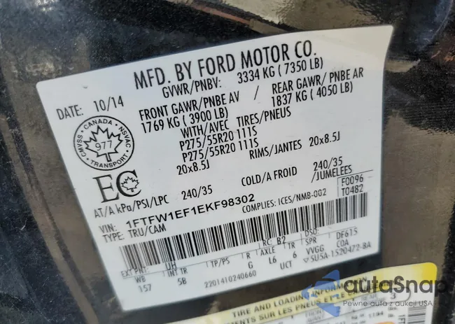 1FTFW1EF1EKF98302: 56501654