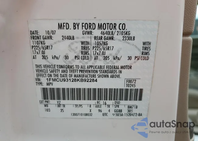 1FMCU93128KB92284: 52920174