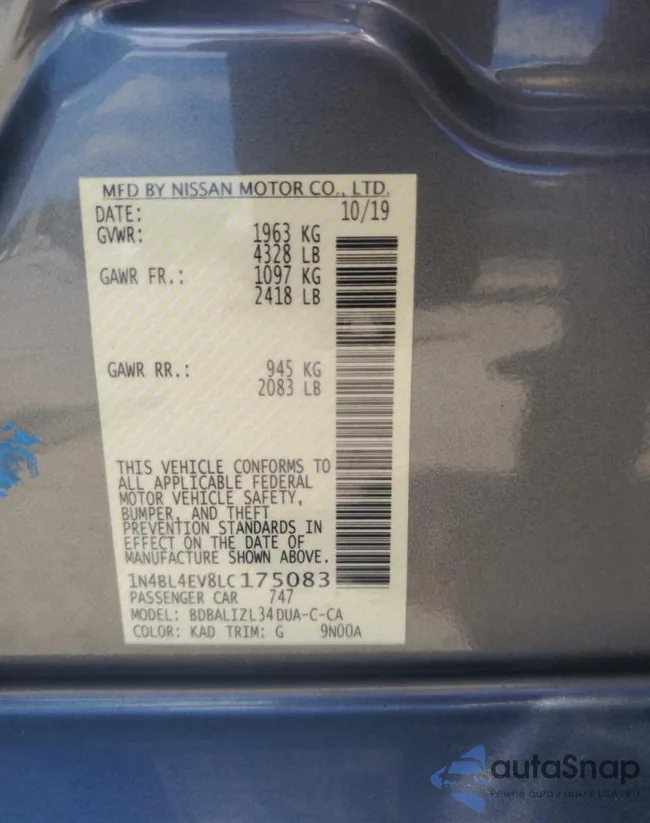 1N4BL4EV8LC175083: 55222514