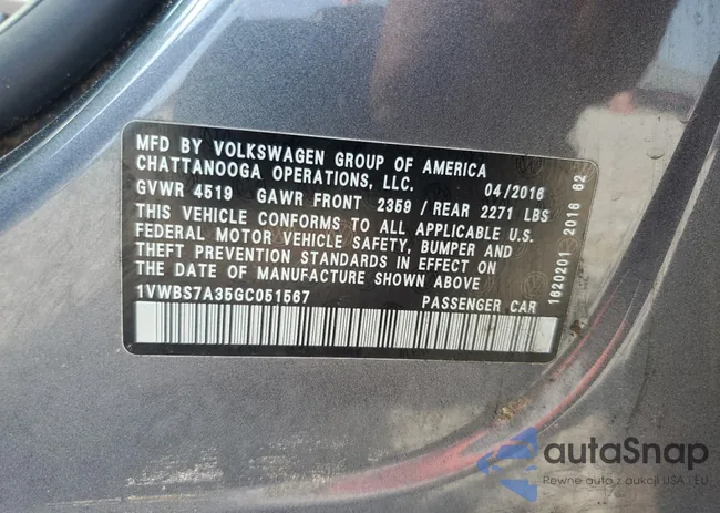 1VWBS7A35GC051567: 55108814