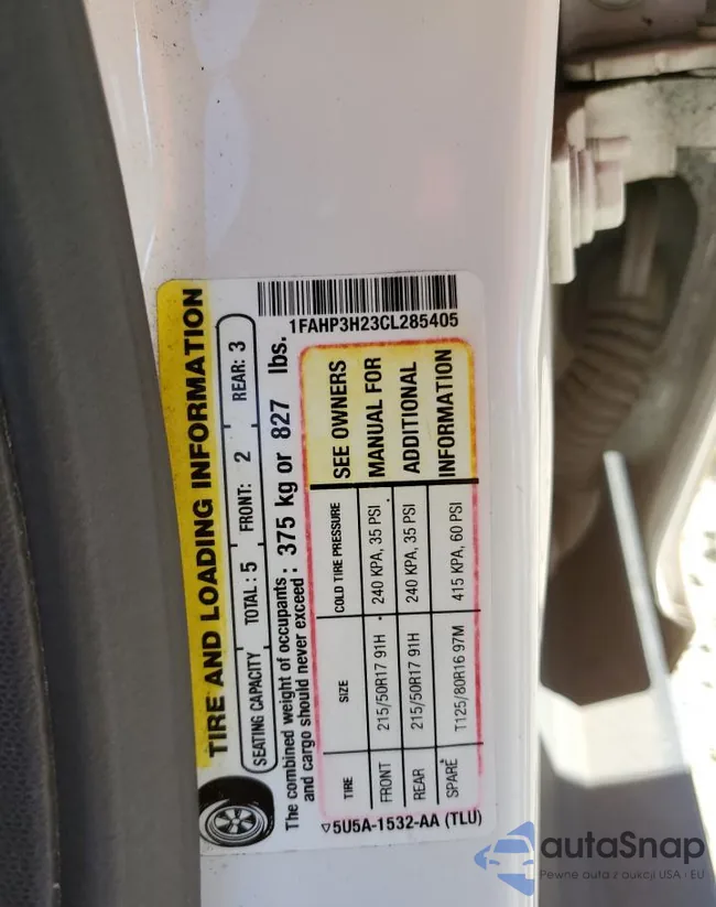 1FAHP3H23CL285405: 54444264