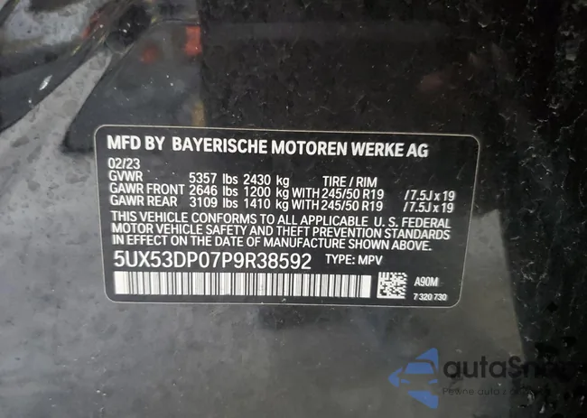 5UX53DP07P9R38592: 54376384