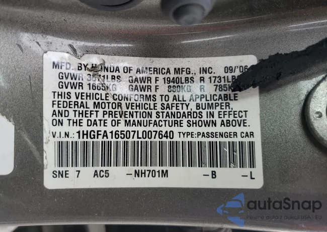 1HGFA16507L007640: 54383604