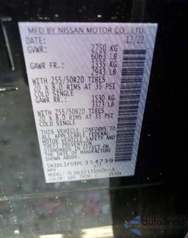 5N1DL1FS9PC354739: 50067734