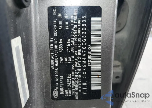 5XXGM4A76EG330835: 54714343