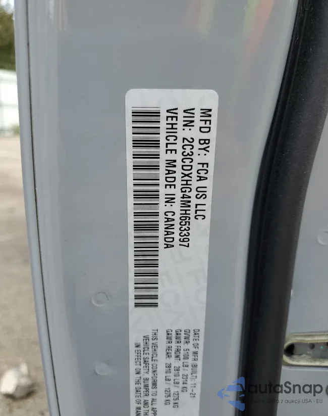 2C3CDXHG4MH653397: 57488734