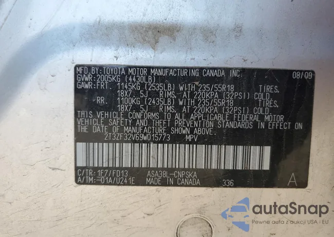 2T3ZF32V69W015773: 58112224