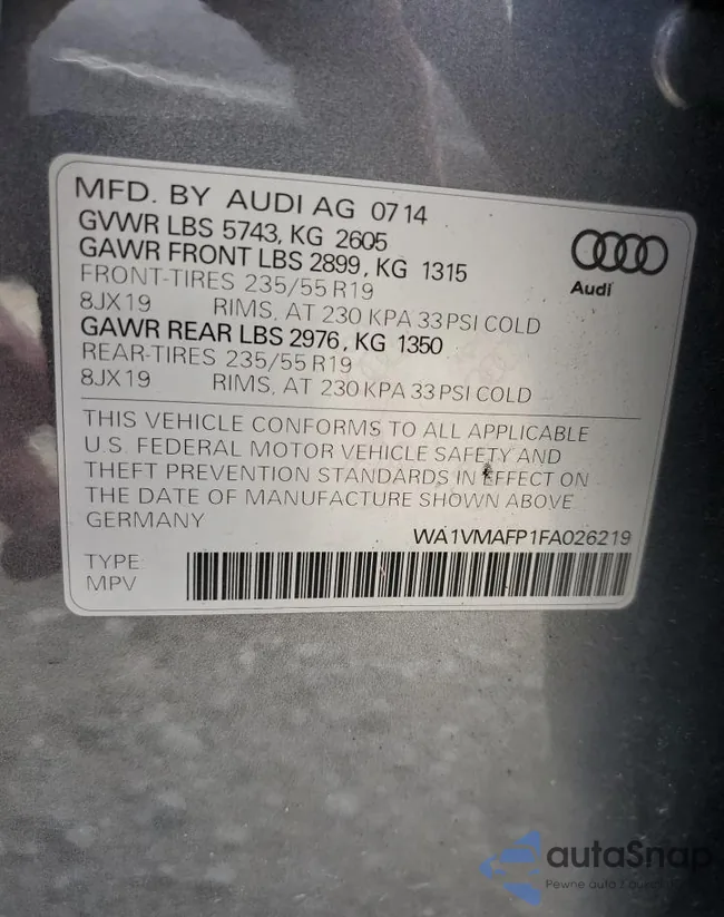 WA1VMAFP1FA026219: 61056844