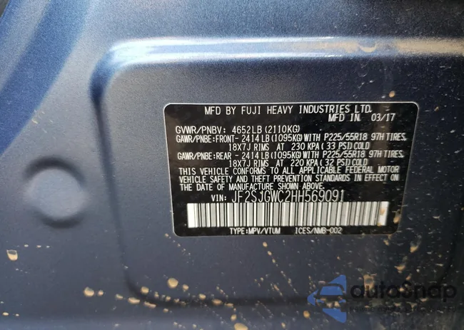 JF2SJGWC2HH569091: 57776724