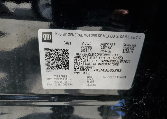 3GNKBCR43MS562863: 57584554