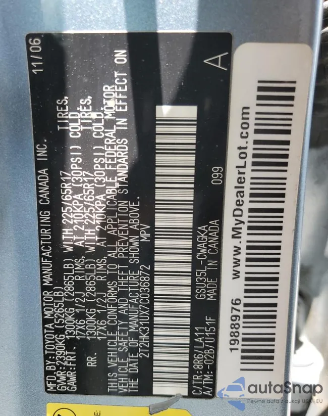 2T2HK31UX7C036872: 58646804