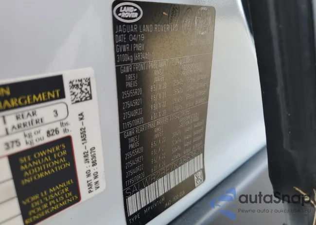 SALWR2RE7KA863670: 60337914