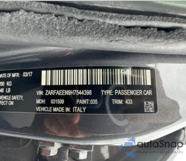 ZARFAEEN9H7544398: 61392504