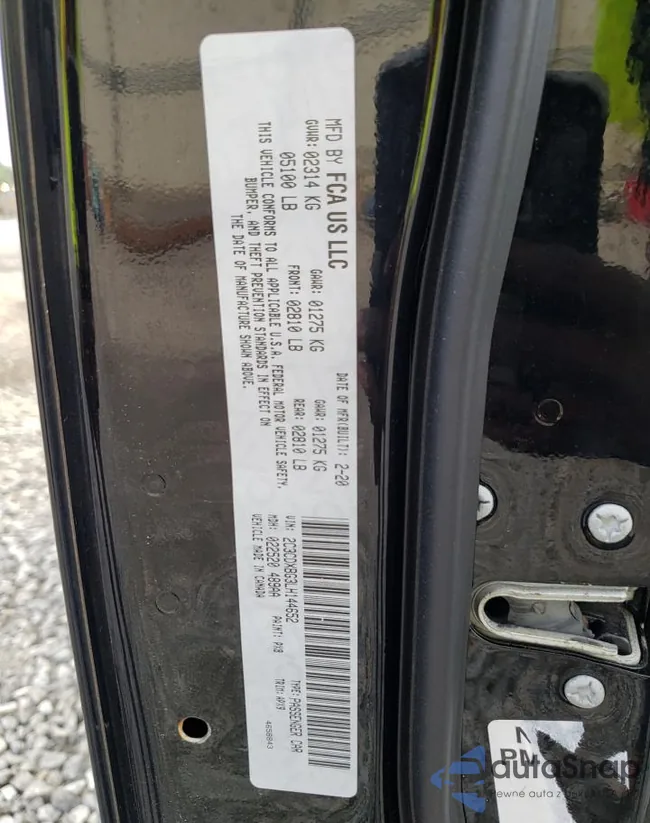 2C3CDXBG3LH144652: 60920163