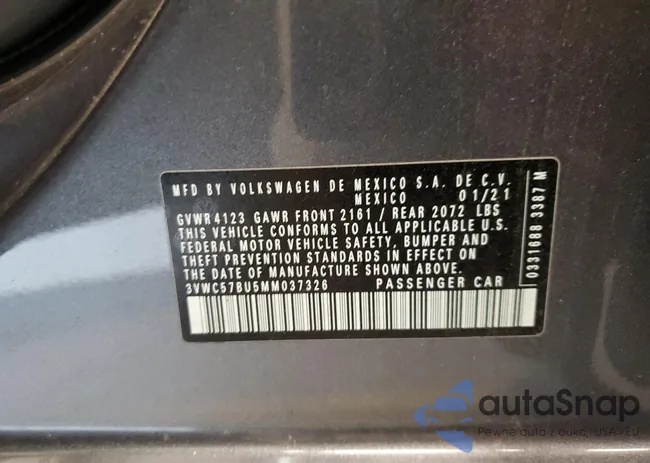 3VWC57BU5MM037326: 61707563