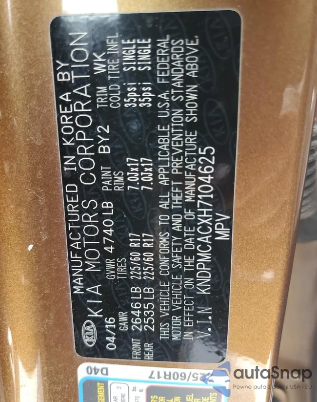 KNDPMCACXH7104625: 60051813