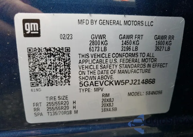 5GAEVCKW5PJ214868: 61918533