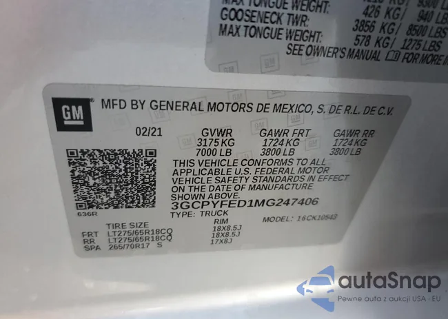 3GCPYFED1MG247406: 61433374