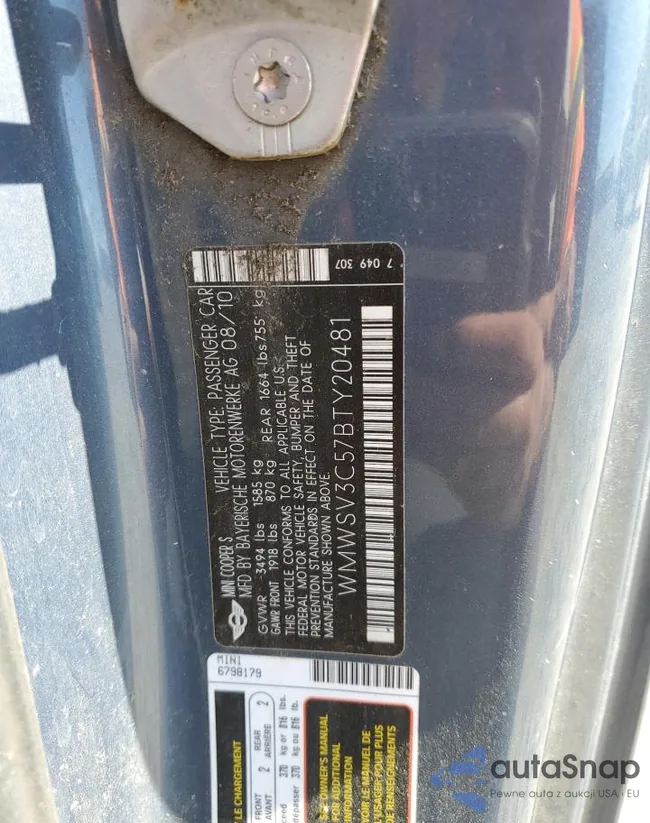 WMWSV3C57BTY20481: 61653264