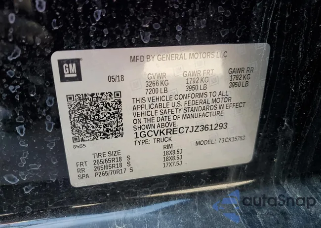 1GCVKREC7JZ361293: 62250994