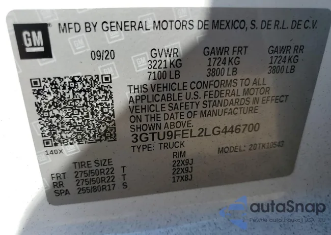 3GTU9FEL2LG446700: 62500523