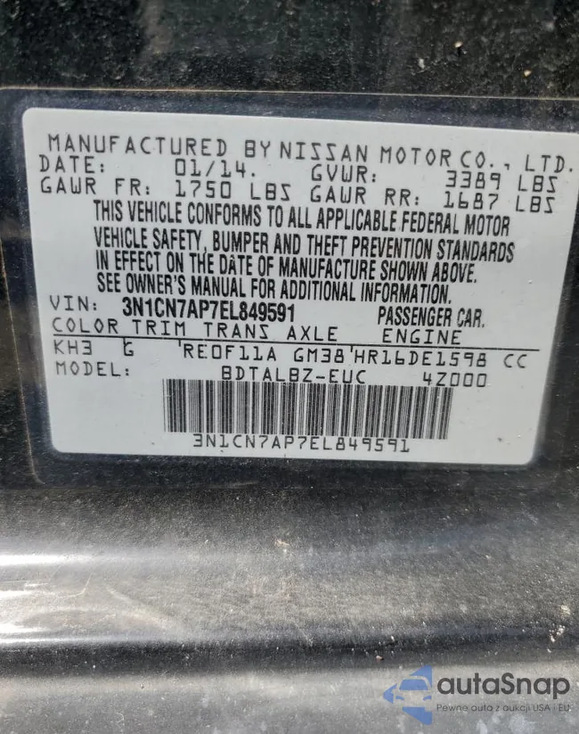 3N1CN7AP7EL849591: 64366313