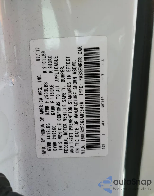 19UUB2F56JA005436: 66319963