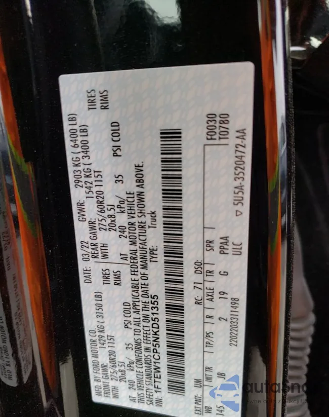 1FTEW1CP5NKD51355: 63923913