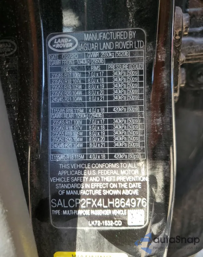 SALCP2FX4LH864976: 62864103