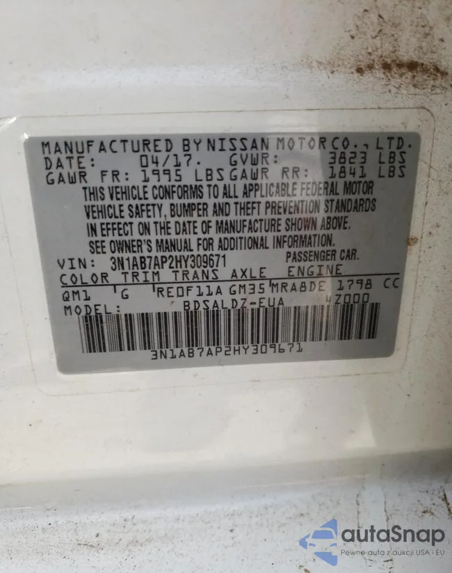 3N1AB7AP2HY309671: 65674673