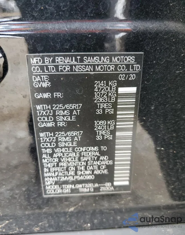 KNMAT2MV6LP540980: 66146543