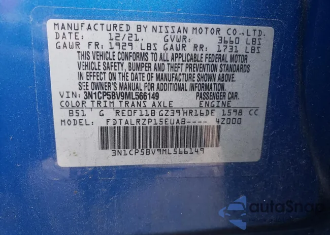 3N1CP5BV9ML566149: 64873863