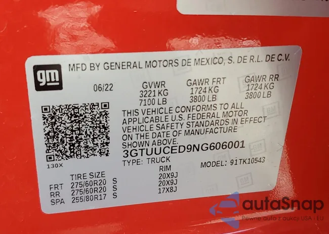 3GTUUCED9NG606001: 64322653