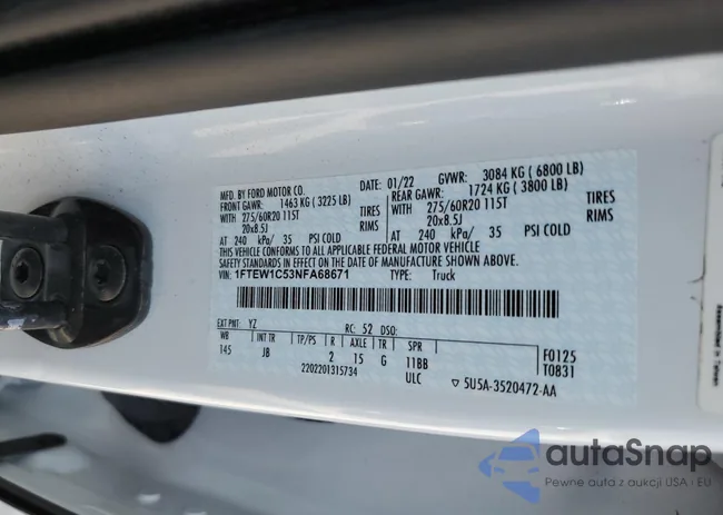 1FTEW1C53NFA68671: 65815393