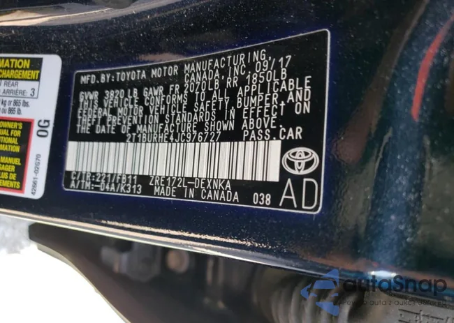 2T1BURHE4JC976727: 66468563