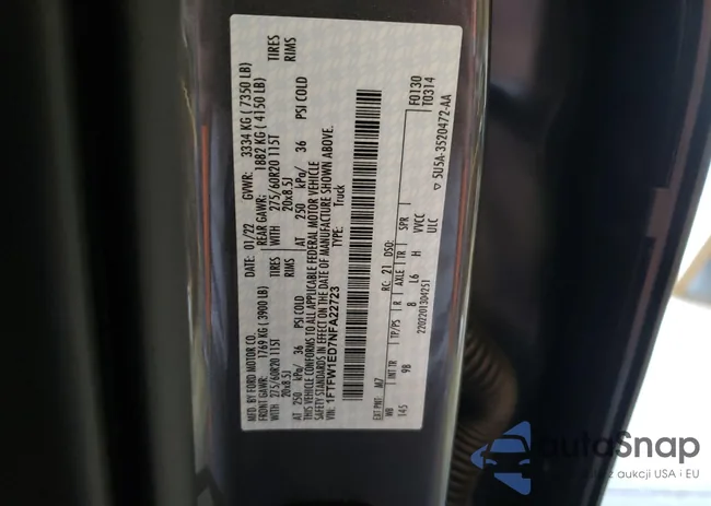 1FTFW1ED7NFA22723: 68777543