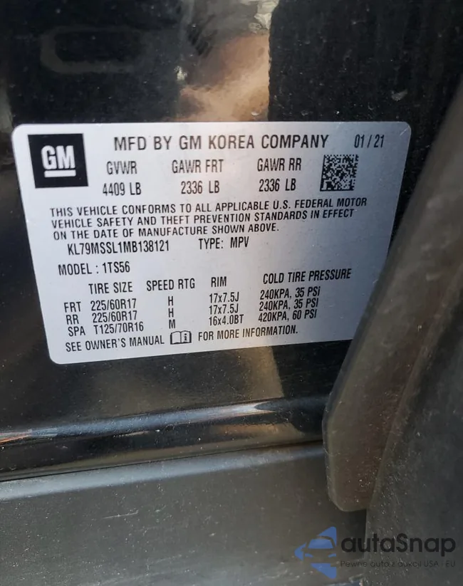 KL79MSSL1MB138121: 68916453