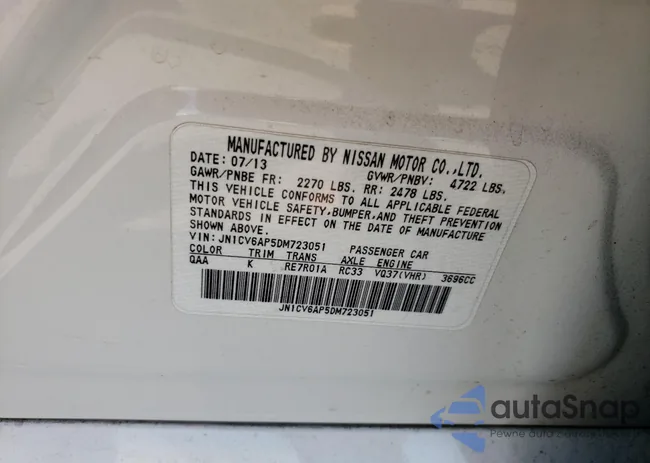 JN1CV6AP5DM723051: 69031663