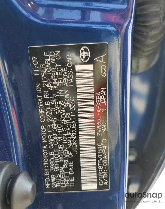 JTDKN3DU6A1113360: 68310543