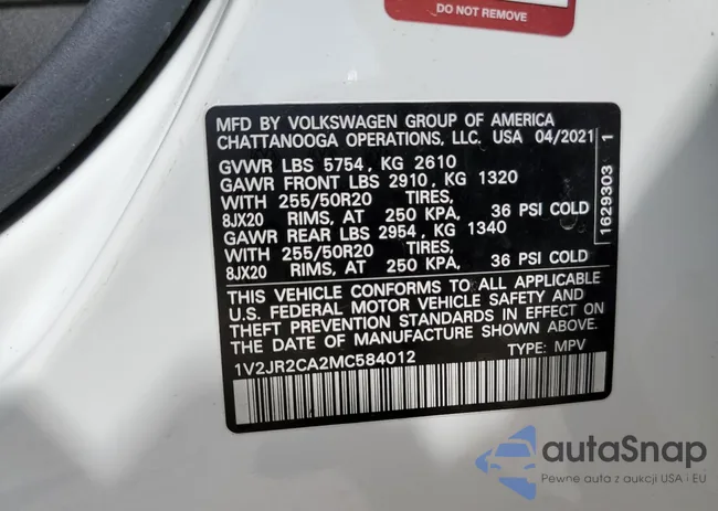 1V2JR2CA2MC584012: 67814493