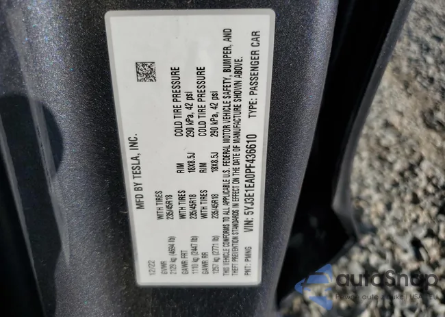 5YJ3E1EA0PF436610: 66765753