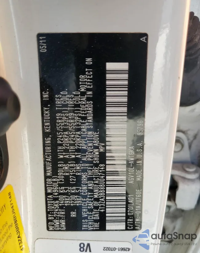 4T3ZA3BB8BU047148: 69817353