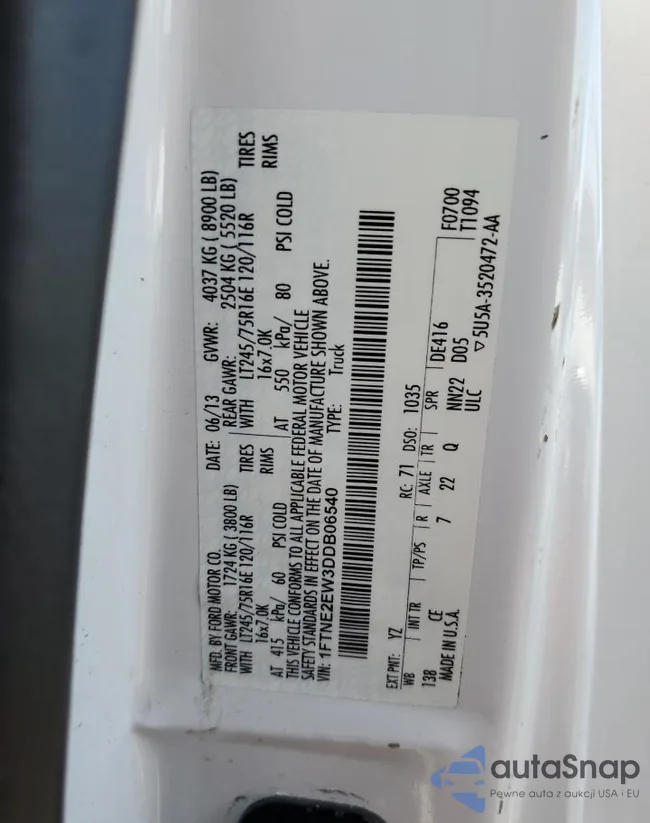 1FTNE2EW3DDB06540: 70182403