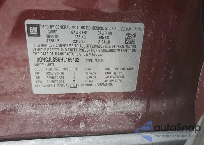 3GNCJLSB6HL165132: 66552653