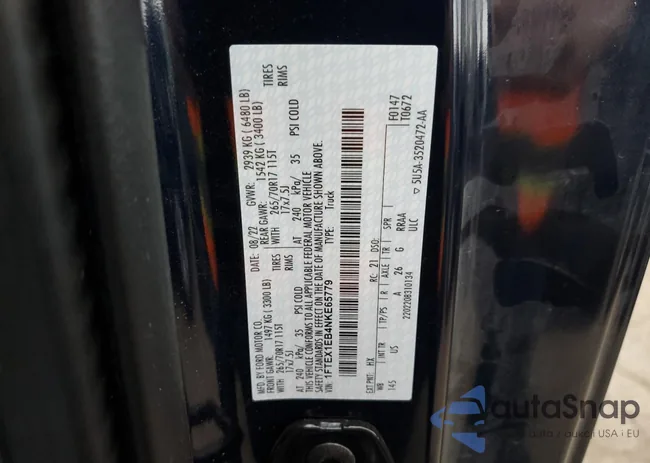 1FTEX1EB4NKE65779: 69165743